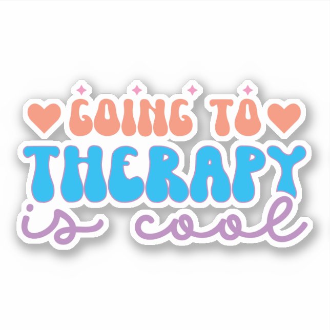 Die Therapie ist Cool - KUSTOM FARBEN Aufkleber (Vorderseite)