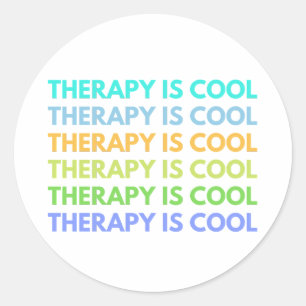 Die Therapie ist Cool Runder Aufkleber
