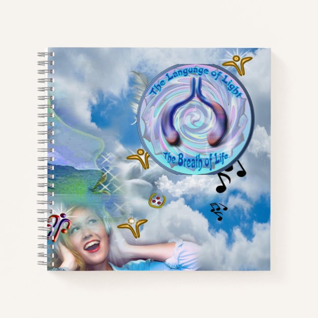 Die Throat Chakra - Symbol des Atemlebens Notizbuch (Vorderseite)