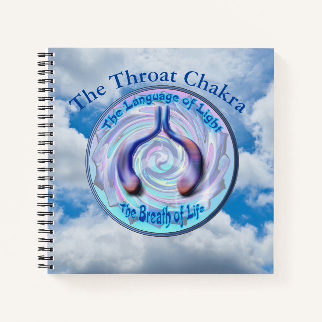 Die Throat Chakra - Symbol des Atemlebens Notizbuch (Vorderseite)