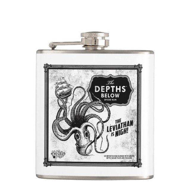 Die Tiefen unter Rum-Vinyl eingewickelter Flasche Flachmann (Vorderseite)
