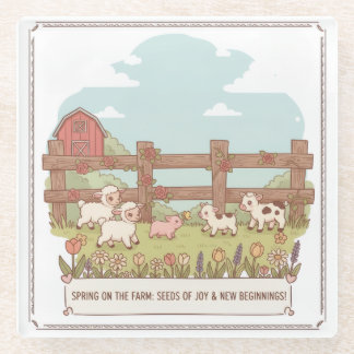 die Tiere des Bauernhofs Glasuntersetzer