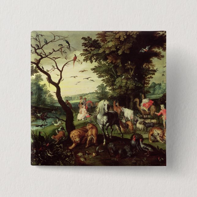Die Tiere, die Noahs Arche kommen Button (Vorderseite)