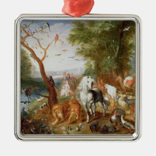 Die Tiere, die Noahs Arche kommen Silbernes Ornament