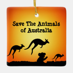 Die Tiere in Australien gerettet Keramikornament