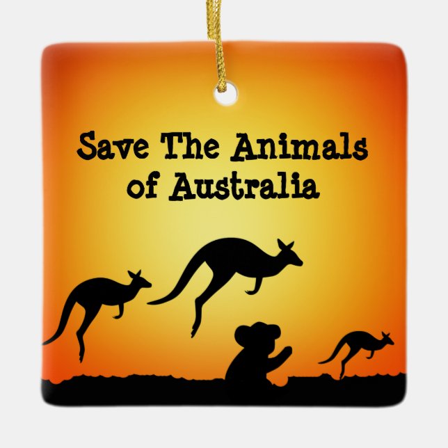 Die Tiere in Australien gerettet Keramikornament (Vorderseite)