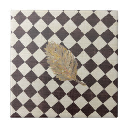 Die Tile der Gold-Leaf-Diamond-Keramik Fliese