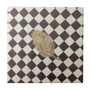 Die Tile der Gold-Leaf-Diamond-Keramik Fliese