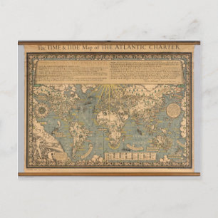 Die "Time & Tide"-Karte der Atlantischen Charta Postkarte