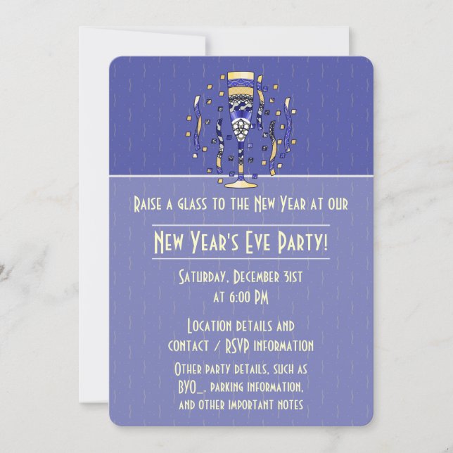 Die Toast-Party Einladung des Neujahrs (Vorderseite)