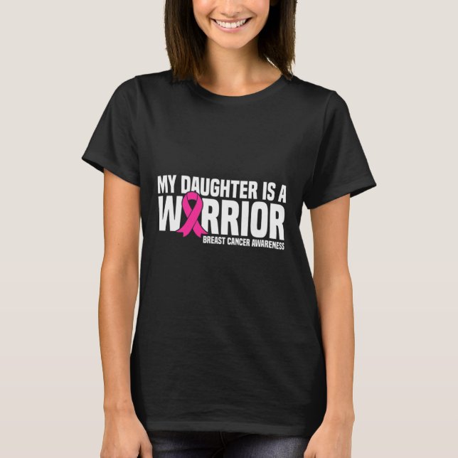 Die Tochter ist ein rosa Ribbon-Brustkrebs im Krie T-Shirt (Vorderseite)