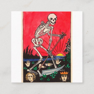 Die Todes-Tarotkarte Quadratische Visitenkarte