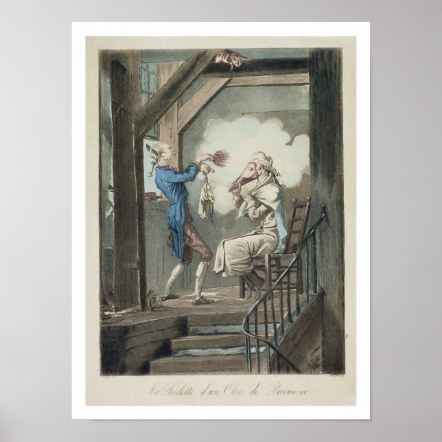 Die Toilette eines Anwalts-Mitarbeiters, eingravie Poster (Vorne)