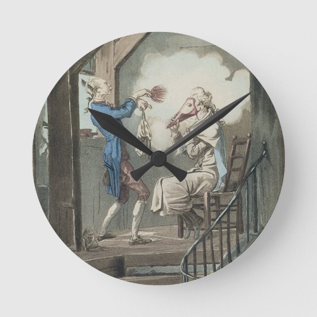 Die Toilette eines Anwalts-Mitarbeiters, eingravie Runde Wanduhr (Vorderseite)