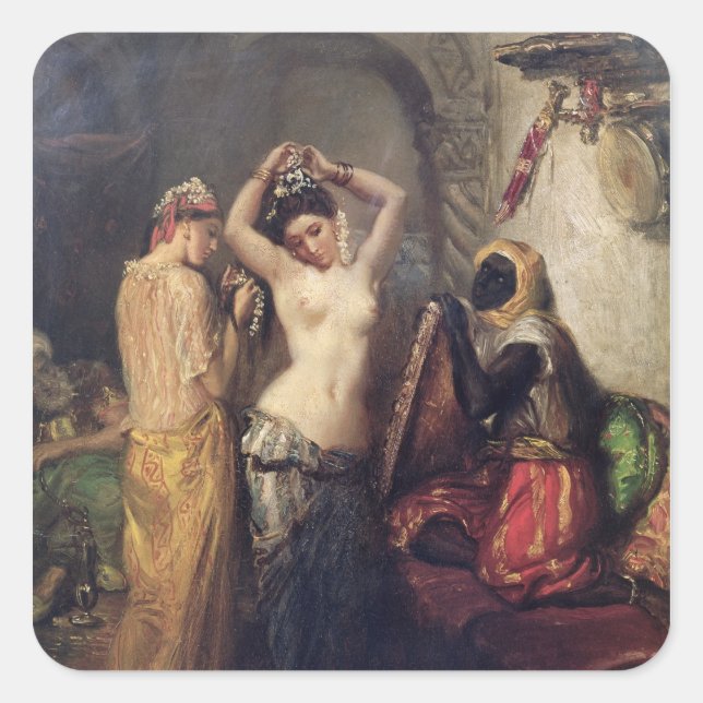 Die Toilette im Seraglio Quadratischer Aufkleber (Vorderseite)