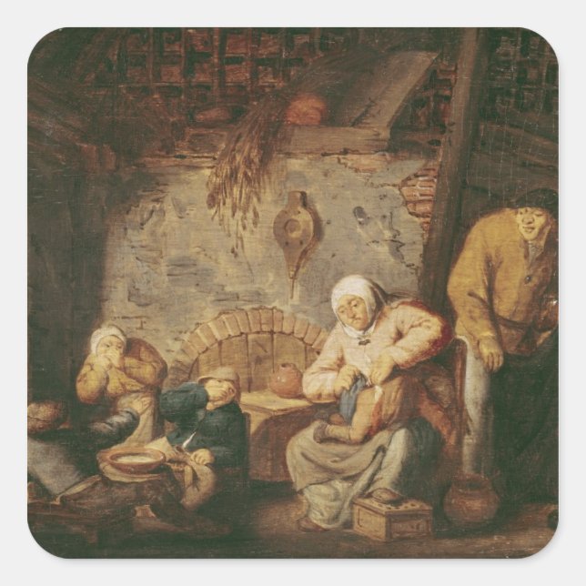 Die Toilette Quadratischer Aufkleber (Vorderseite)