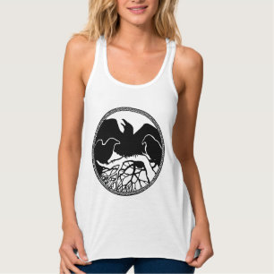 Die Top-Dame der "Raven Tank Top Native Raven Art 