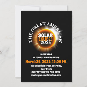 Die Total Solar Eclipse 3/29/2025 USA Einladung