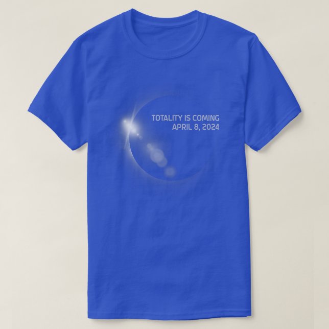 Die Totalität kommt am 8. April 2024 wie folgt: T-Shirt (Design vorne)