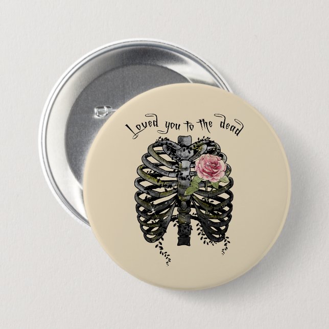 Die Toten lieben dich | Blumenkäfig Button (Vorne & Hinten)