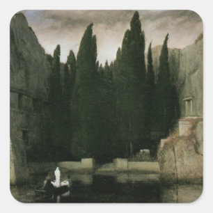 Die Toteninsel von Arnold Böcklin, Symbolismus Kun Quadratischer Aufkleber