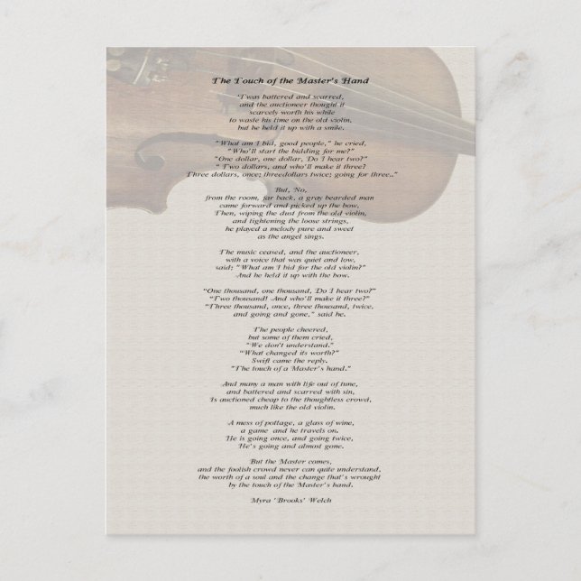 Die Touch der Hand des Meisters Postkarte (Vorderseite)