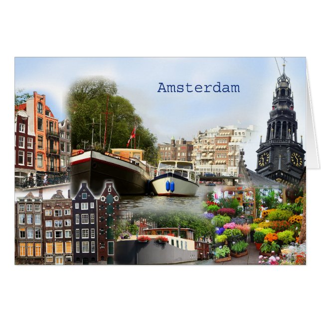 Die touristischen Sehenswürdigkeiten von Amsterdam (Vorderseite (Horizontal))