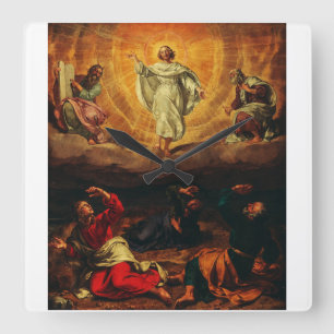 Die Transformation Jesu Christi Quadratische Wanduhr