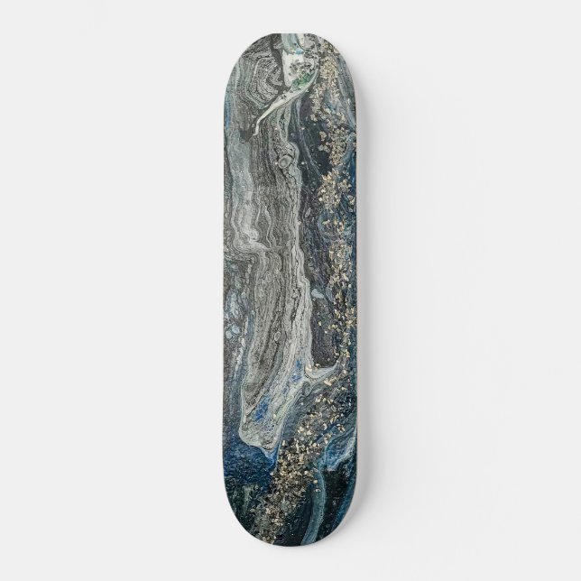 Die Träume der abstrakten Malerei des Ozeans 20 Skateboard (Vorderseite)