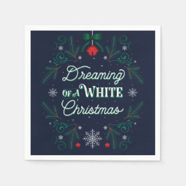 Die Träume eines Weißwein-Weihnachts-Party-Papiers Serviette