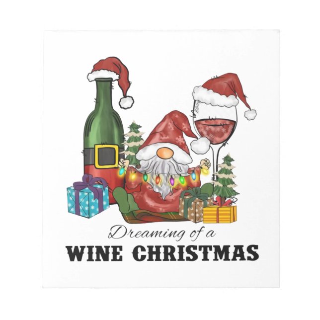 Die Träume von einem Wein Weihnachten Notizblock (Vorderseite)