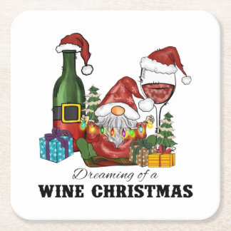 Die Träume von einem Wein Weihnachten Rechteckiger Pappuntersetzer