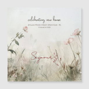 Die traumhafte Aussicht auf Frühlingsblumen Magnetkarte