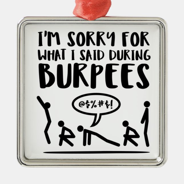 Die traurige Fitness sagte Burpees Silbernes Ornament (Vorne)