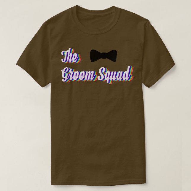 Die Trauzeuge des Groomplätzes geben Bachelor Part T-Shirt (Design vorne)