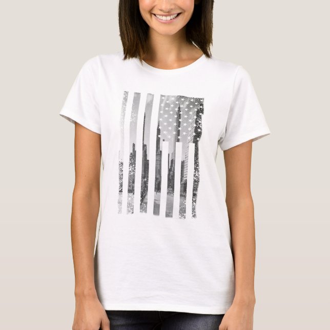 Die trendige und Coole "Distressed Citycape" ameri T-Shirt (Vorderseite)