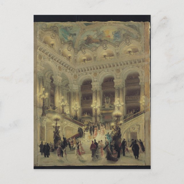 Die Treppe der Oper, 1877 Postkarte (Vorderseite)