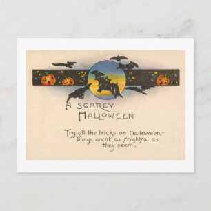 Die Tricks von Halloween Vintag Postkarte
