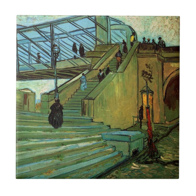 Die Trinquetaille-Brücke von Vincent van Gogh Fliese (Vorderseite)