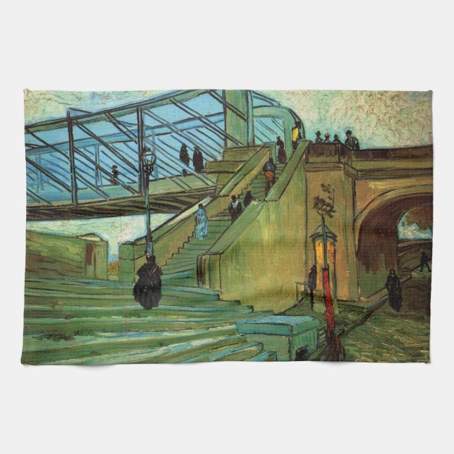 Die Trinquetaille-Brücke von Vincent van Gogh Geschirrtuch (Horizontal)