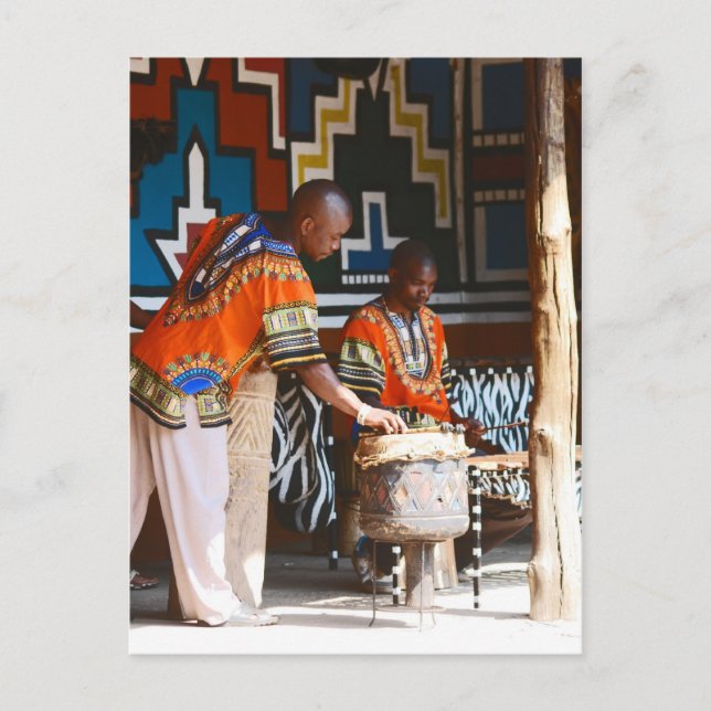 Die Trommelschläger Afrikas Postkarte (Vorderseite)