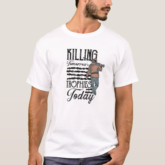 Die Trophäen von morgen töten heute junge Hirschpa T-Shirt (Vorderseite)
