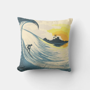 Die tropische Inselwelle und das Surfen bei Sonnen Kissen
