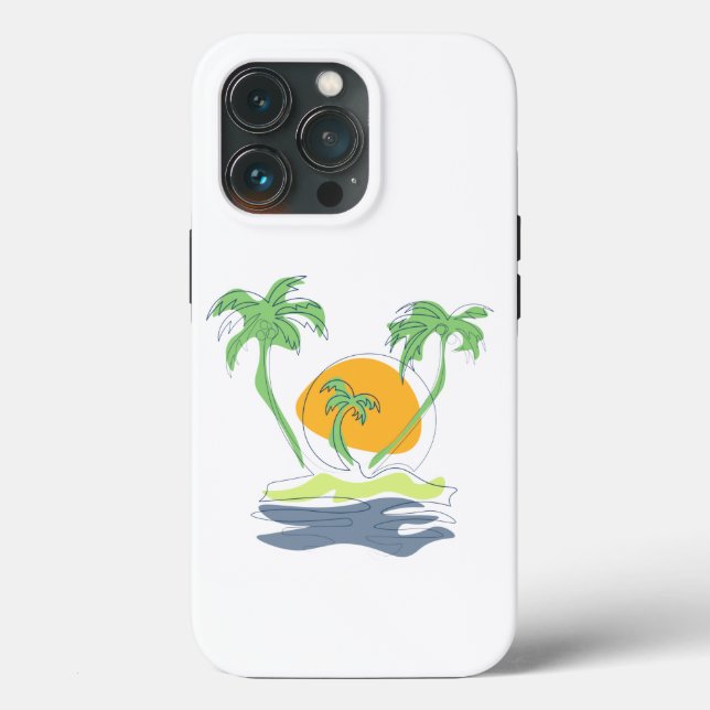 Die tropische Küste der Insel. Kontur Case-Mate iPhone Hülle (Rückseite)