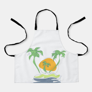 Die tropische Küste der Insel. Kontur Schürze