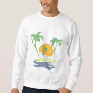 Die tropische Küste der Insel. Kontur Sweatshirt