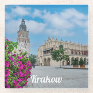 Die Tuchhalle am Hauptplatz von Krakau, Polen Glasuntersetzer
