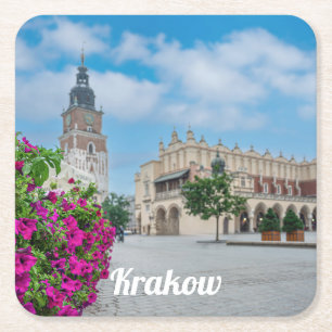Die Tuchhalle am Hauptplatz von Krakau, Polen Rechteckiger Pappuntersetzer