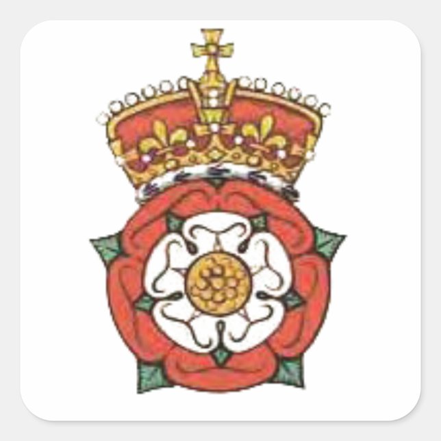 Die Tudor-Rose Quadratischer Aufkleber (Vorderseite)