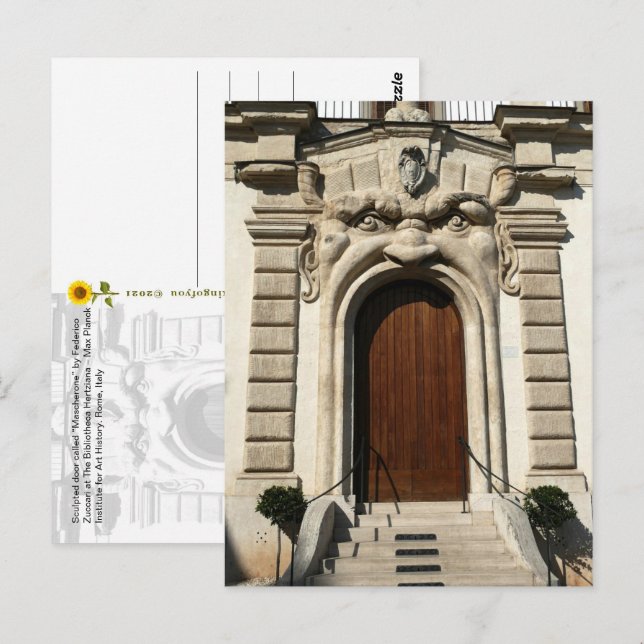 Die Tür der Bibliotheca Hertziana. Rom, Italien Po Postkarte (Vorne/Hinten)